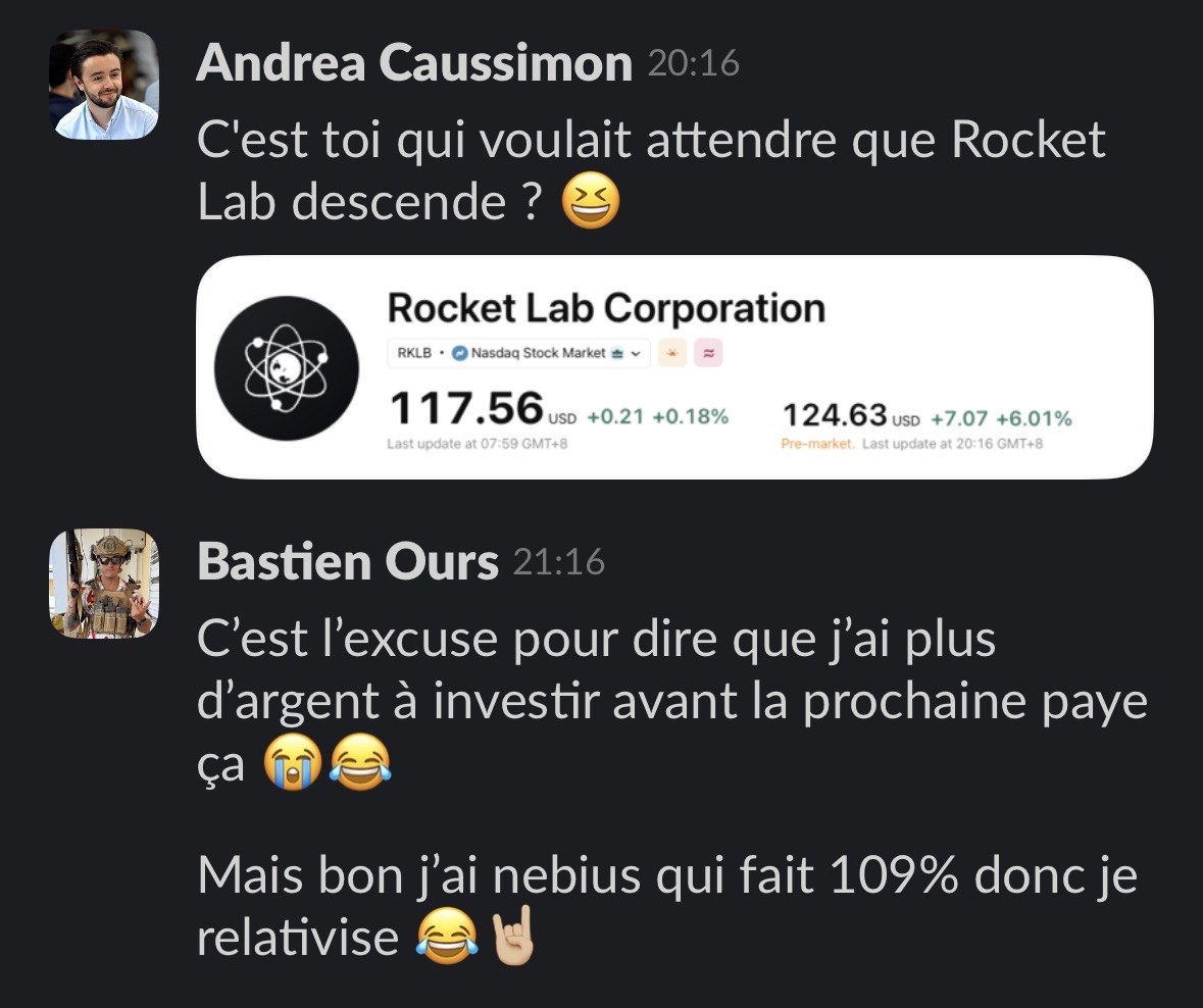 Bastien : Nebius à +109 % malgré l'attente sur Rocket Lab