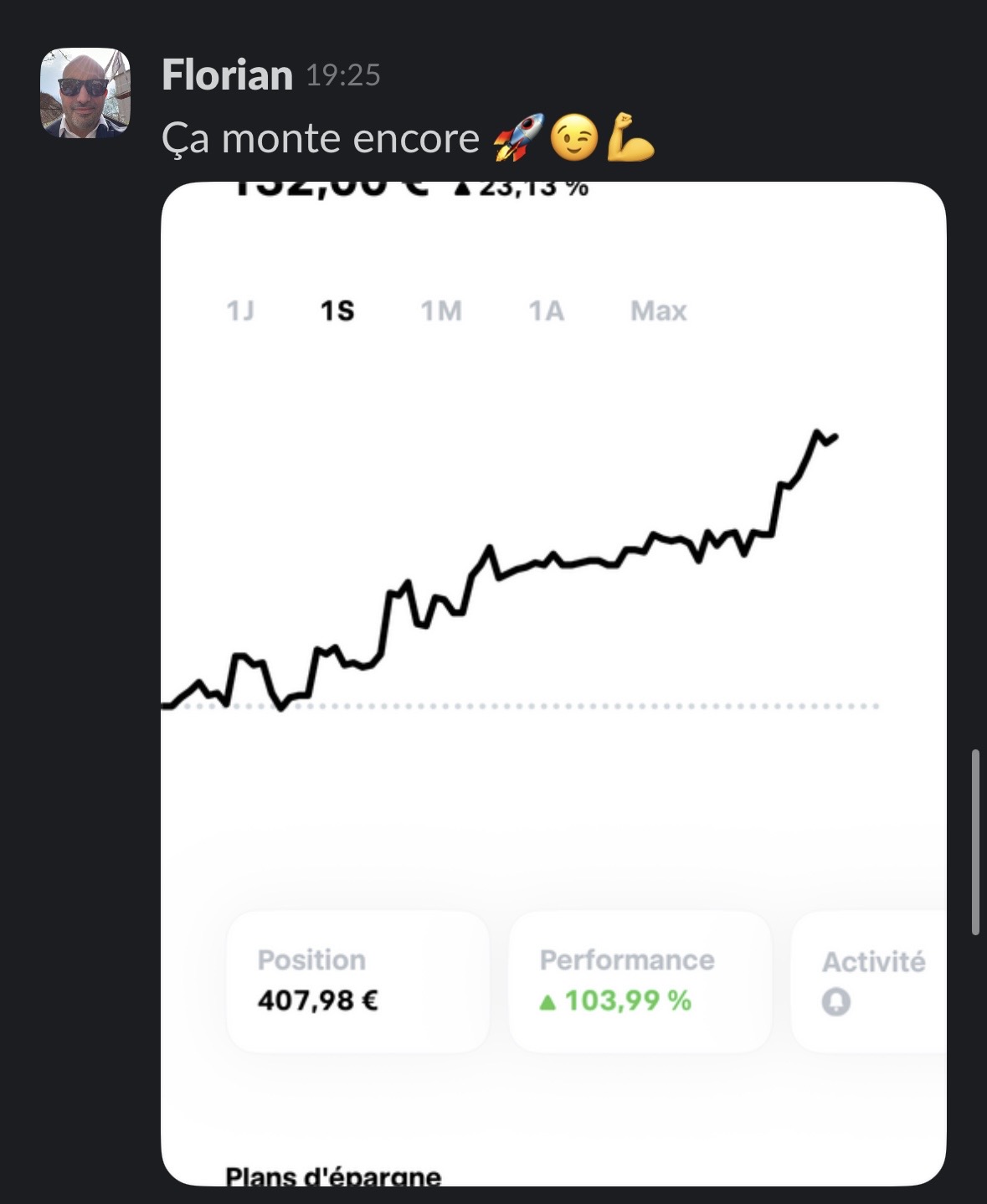 Florian : +103,99 % de performance sur une position